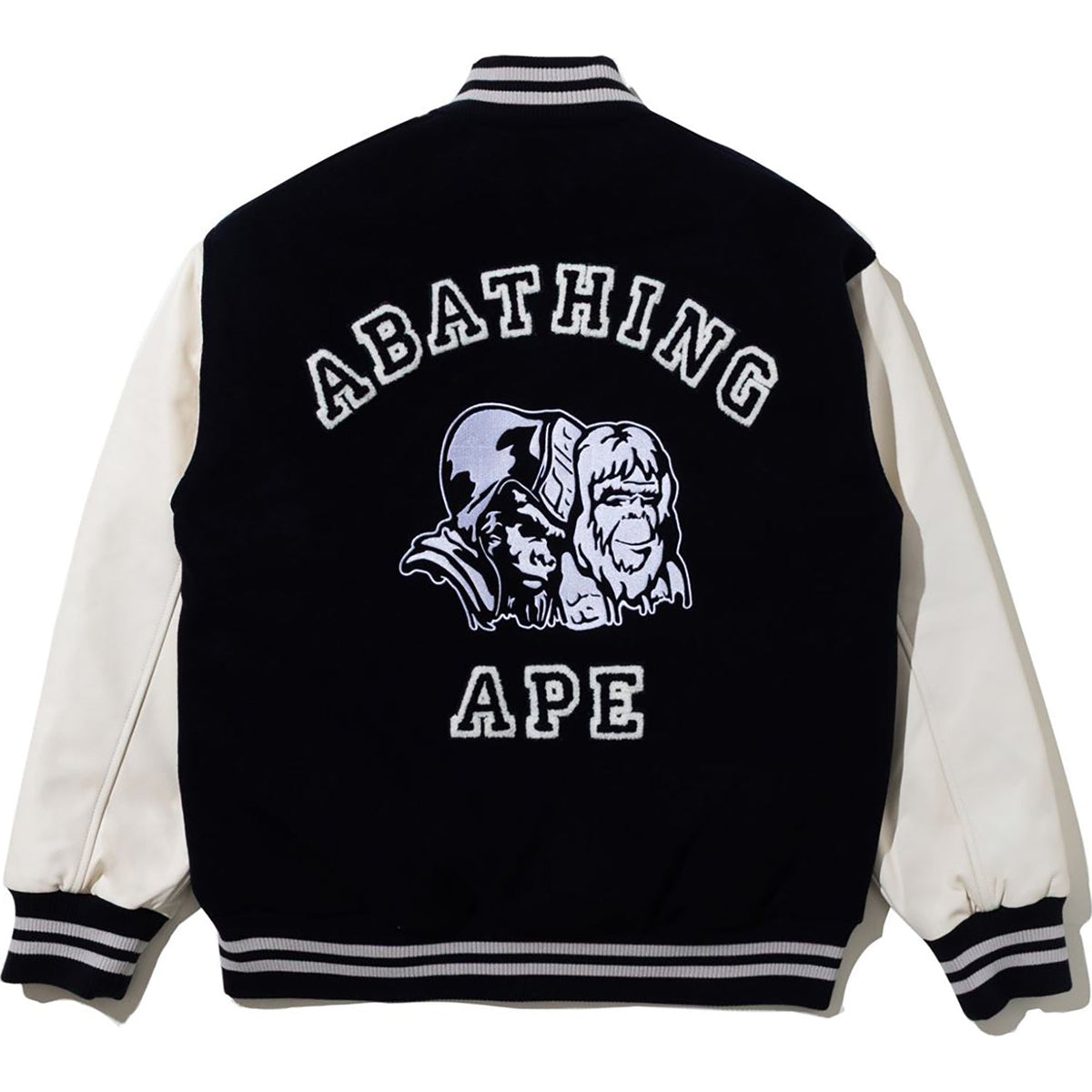 BAPE BY KAZUKI KURAISHI MULTI LOGO VARSITY DOWN JACKET MENS