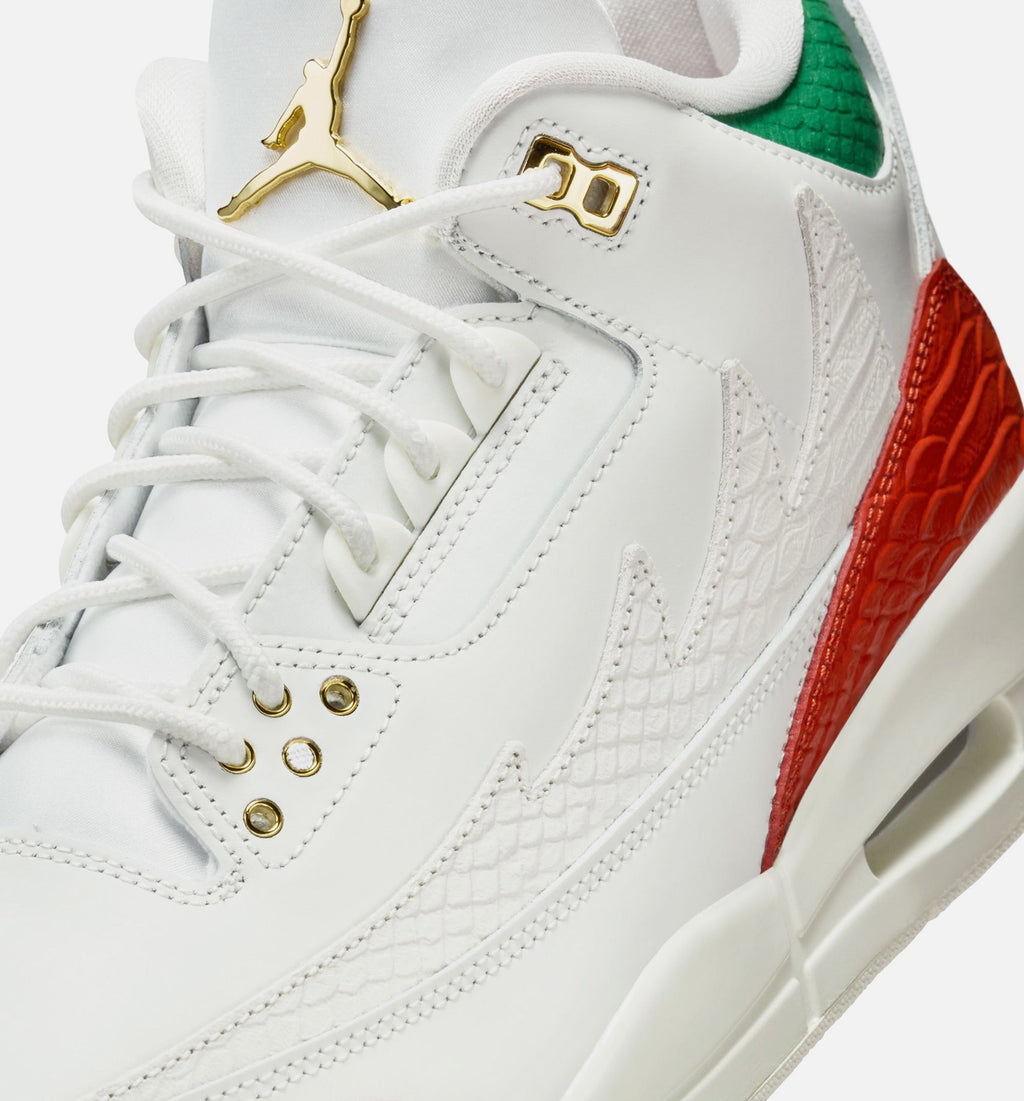 Air Jordan 3 Retro El Vuelo Men's – Summit White/Pine Green/Dragon Red/Metallic Gold