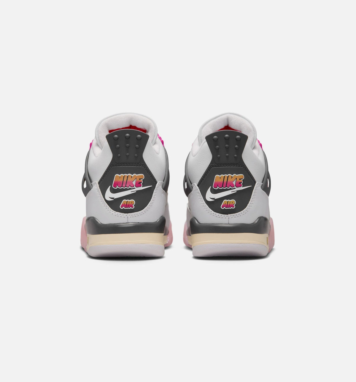 Air Jordan 4 Retro Comic Big Kids' Sneakers - White / Pink / Smoke Grey