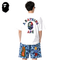 BAPE Multicolor Camo College Back Print Men's T-Shirt - White