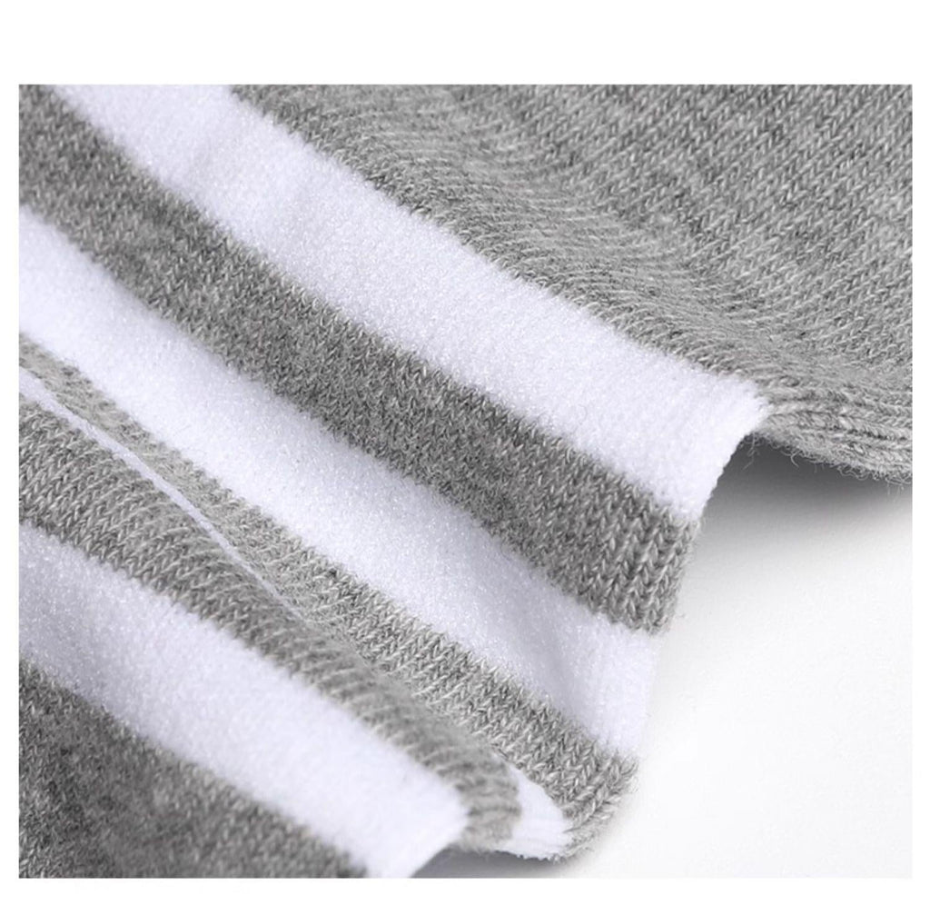 Four-bar striped boat socks