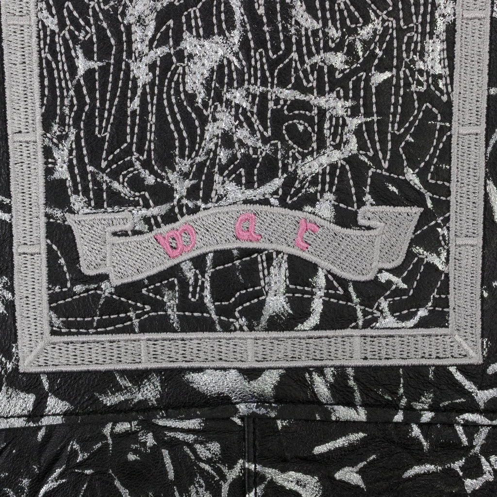 BLACK FOIL LEATHER PANTS