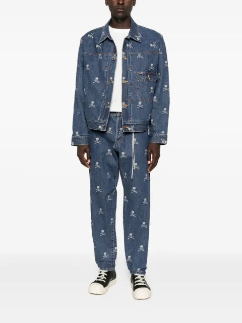 Mastermind Japan skull-crossbones denim jacket