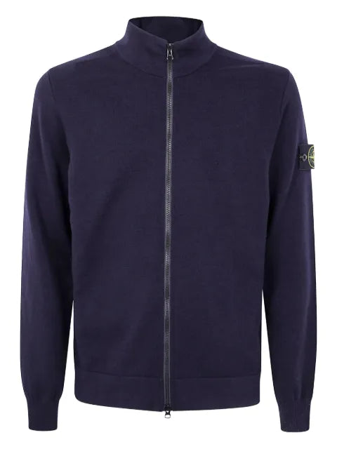 Stone Island zip-front logo-patch cardigan