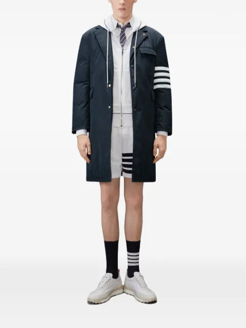 Thom Browne loopback 4-Bar zip up hoodie