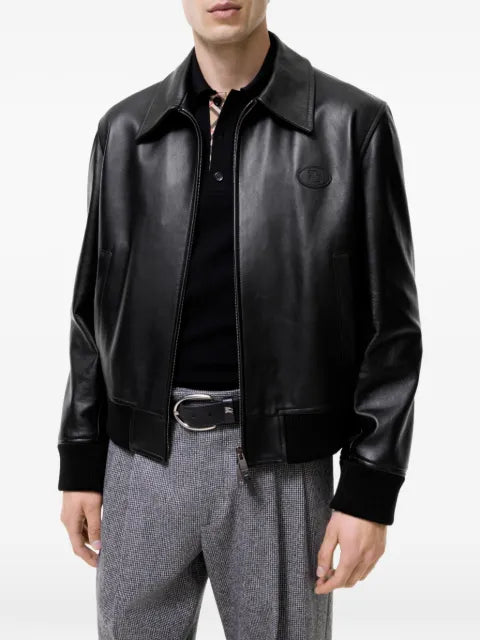Burberry leather Bloomsbury Harrington jacket