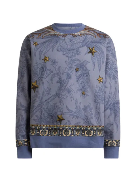 ETRO cotton-blend sweatshirt with placed Pegaso-print