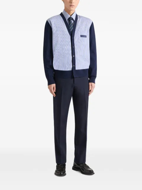 Givenchy striped cardigan in cotton with gros grain detail