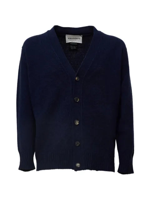 AMARANTO  distressed V-neck cardigan