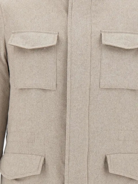 Barba fur-collar four-pocket jacket