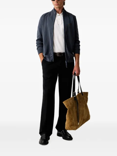Aeronautica Militare logo-embroidered zip-up cardigan