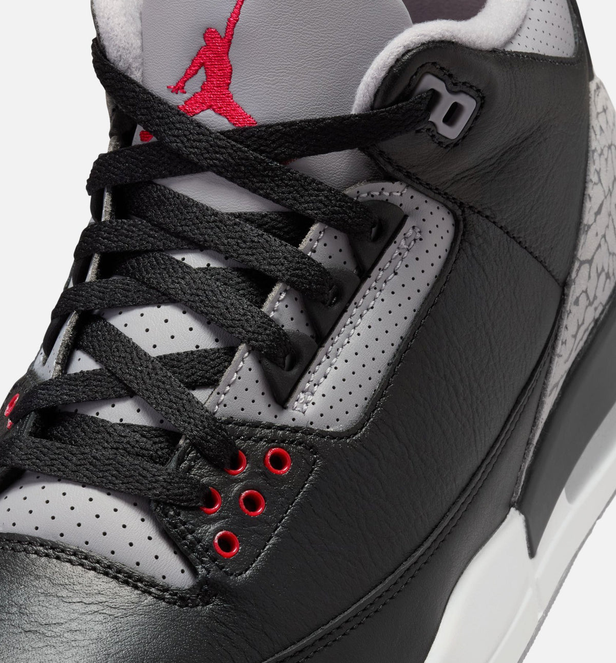 Air Jordan 3 Retro Black Cement Men's Lifestyle Shoes - Black/Fire Red/Cement Grey/Summit White
