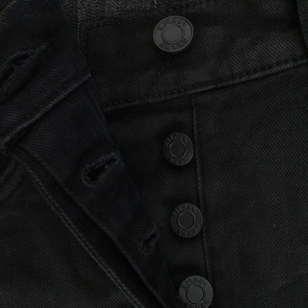 Black P004 Resin Flared Jeans