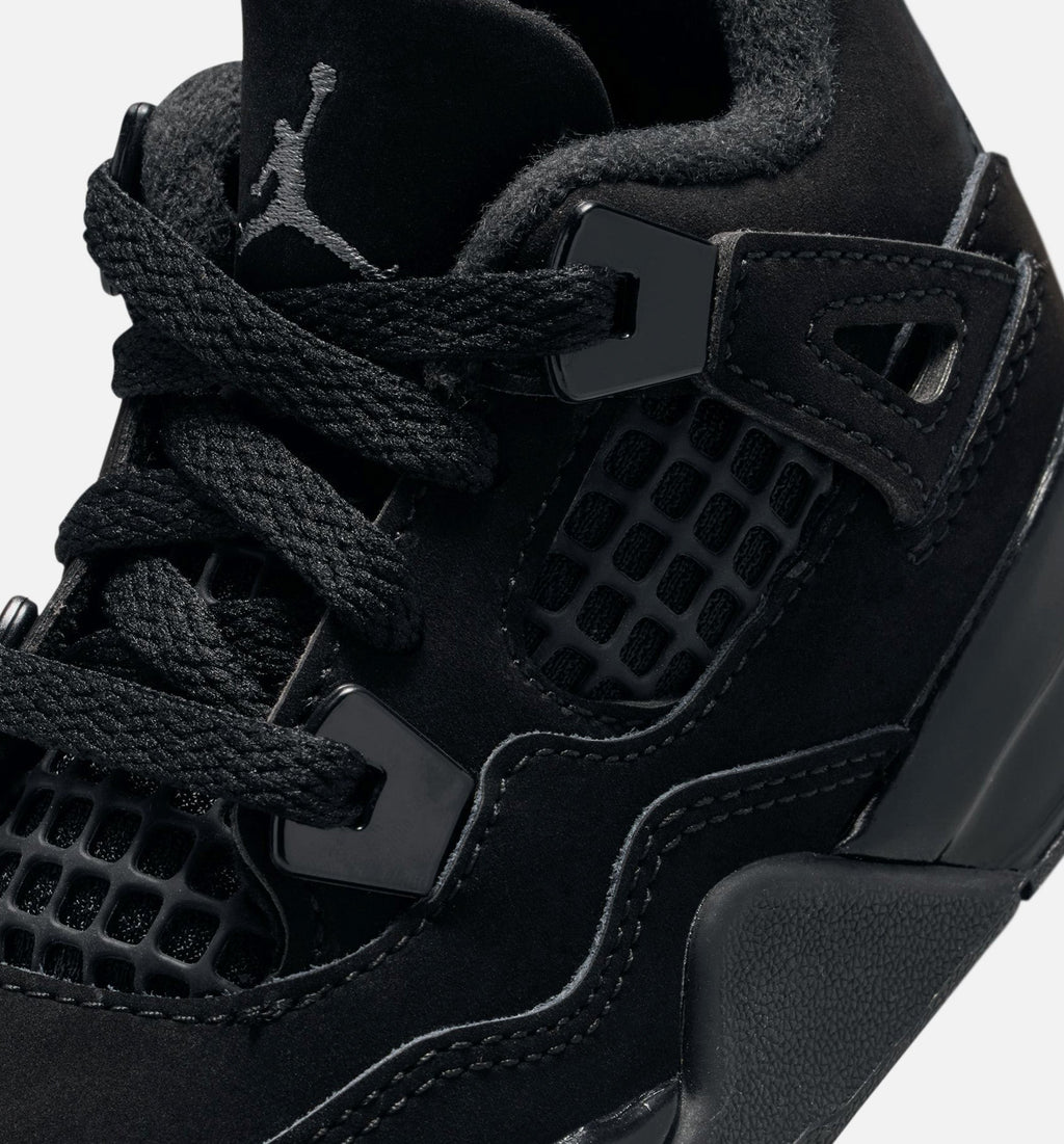 Air Jordan 4 Retro Black Cat Infant & Toddler Lifestyle Shoes - Black/Light Graphite