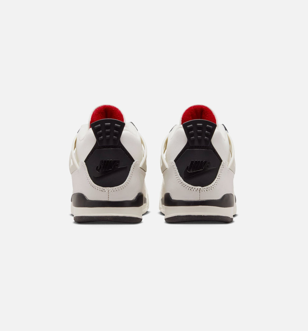 Air Jordan 4 Retro Flight Club Preschool Shoes - Sail/Black/University Red