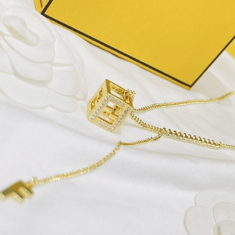 FENDI FF GOLD DIAMOND NECKLACE