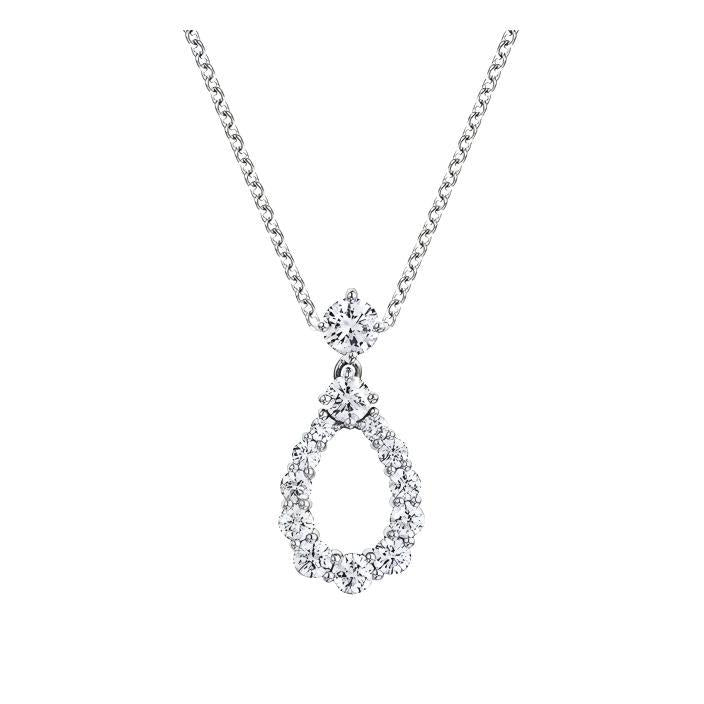 Harry Winston Style Lock Cubic Zirconia Necklace