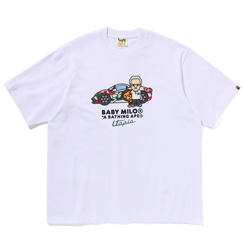 Bape Multi‑Graphic Ape Head Oversized Tee Streetwear Unisex