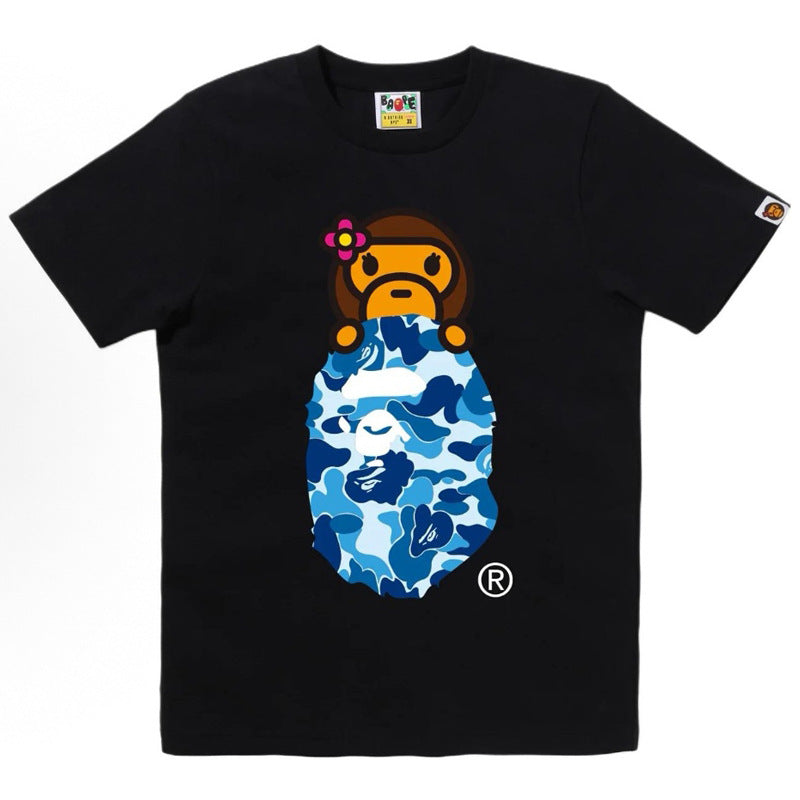 Bape Multi‑Graphic Ape Head Oversized Tee Streetwear Unisex