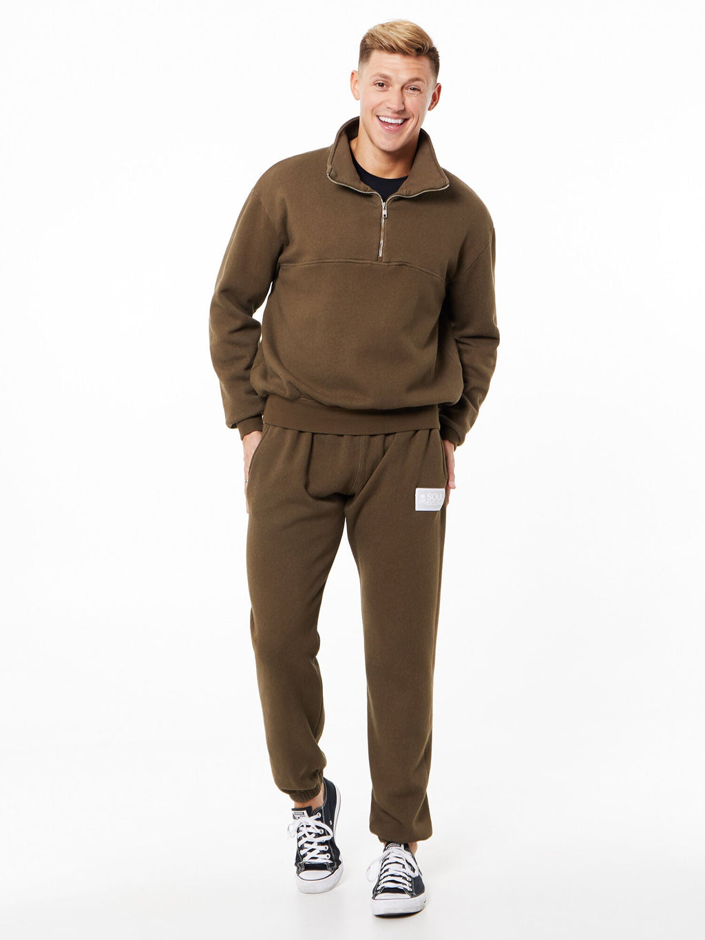 KATIE 1/4 ZIP SWEATSHIRT OLIVE