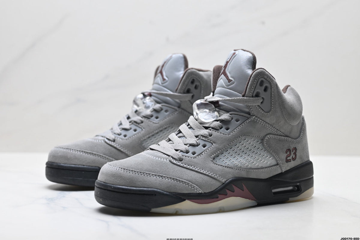 Air Jordan 5 Retro Wolf Grey Black Sneakers