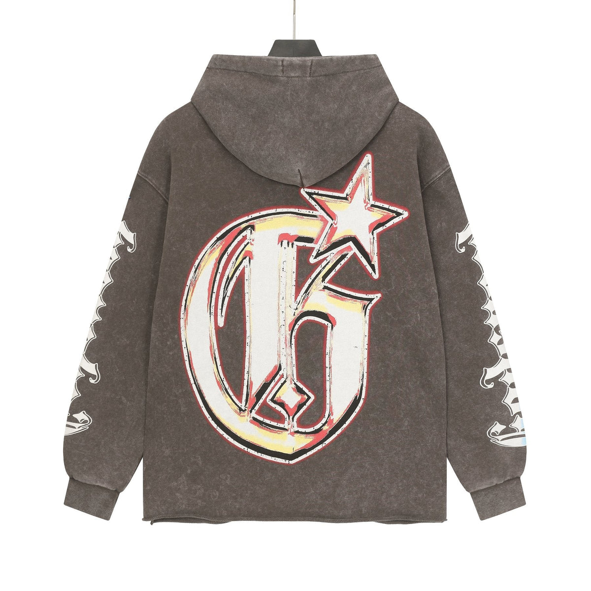 Godspeed Rock Graphic Distressed Hem Hoodie