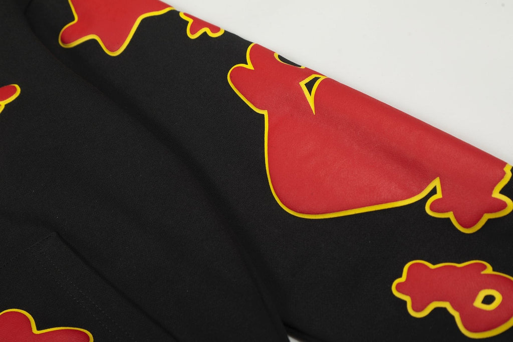 Sp5der Red & Yellow Graphic Hoodie