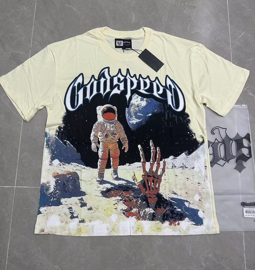 Godspeed Cream Astronaut Graphic Short-Sleeve T-Shirt