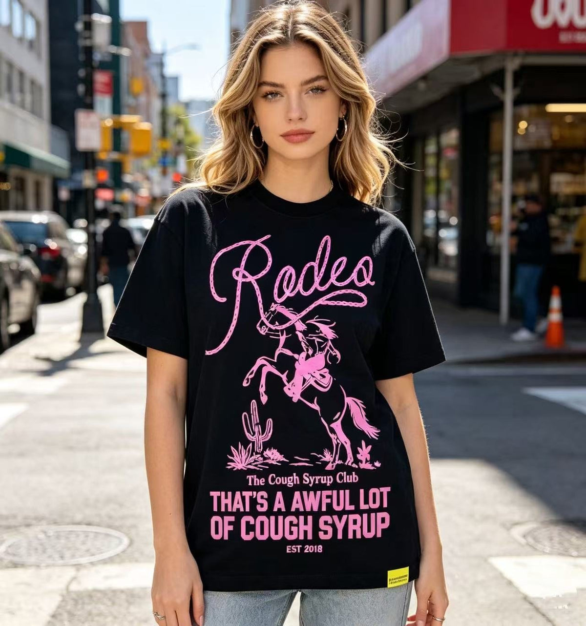 THAT'S A AWFUL LOT OF COUGH SYRUP Rodeo Graphic Short-Sleeve T-Shirt
