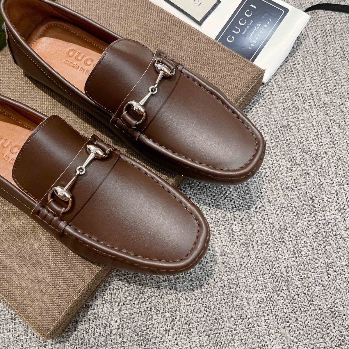 Gucci Brown Bit Loafers