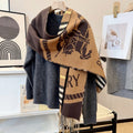 Burberry Brown Plaid Fringed Scarf