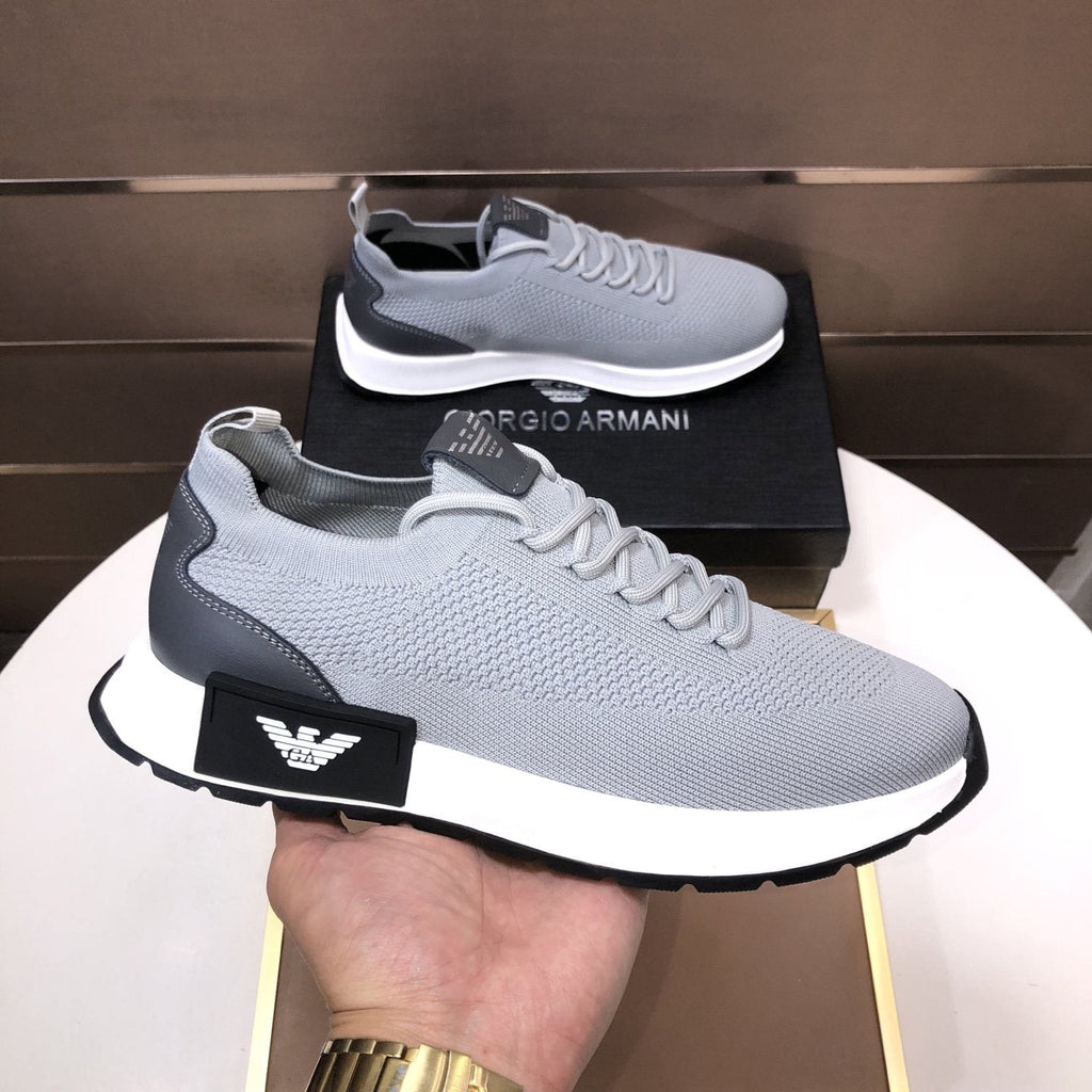 Giorgio Armani Men's Knit Lace-Up Sneakers