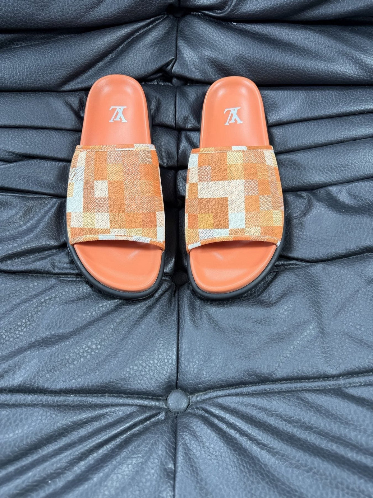 Louis Vuitton Checkerboard Slide Sandals - Single Wide Checkerboard Strap