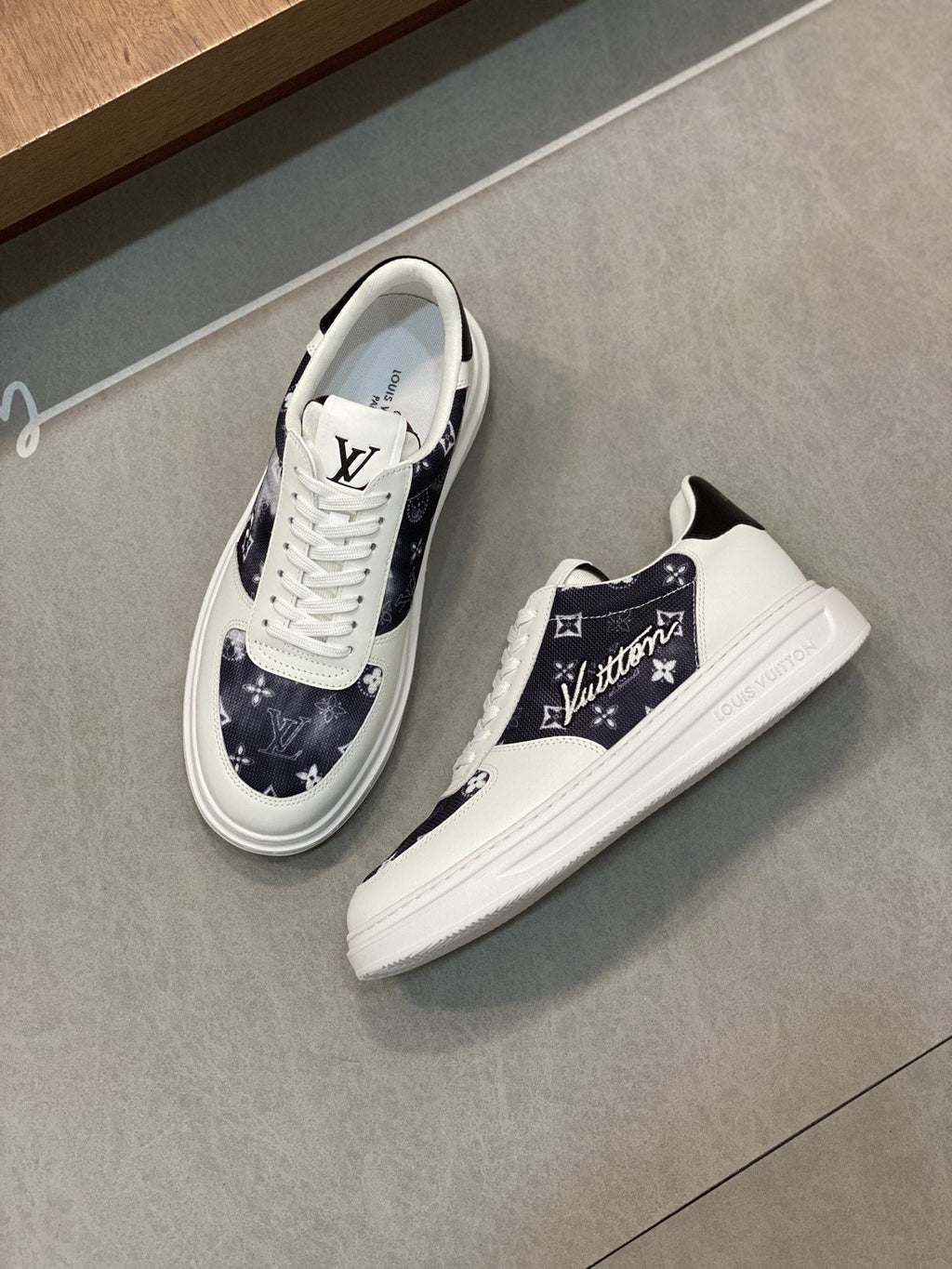Louis Vuitton Monogram Low-Top Sneakers - White Rubber Sole