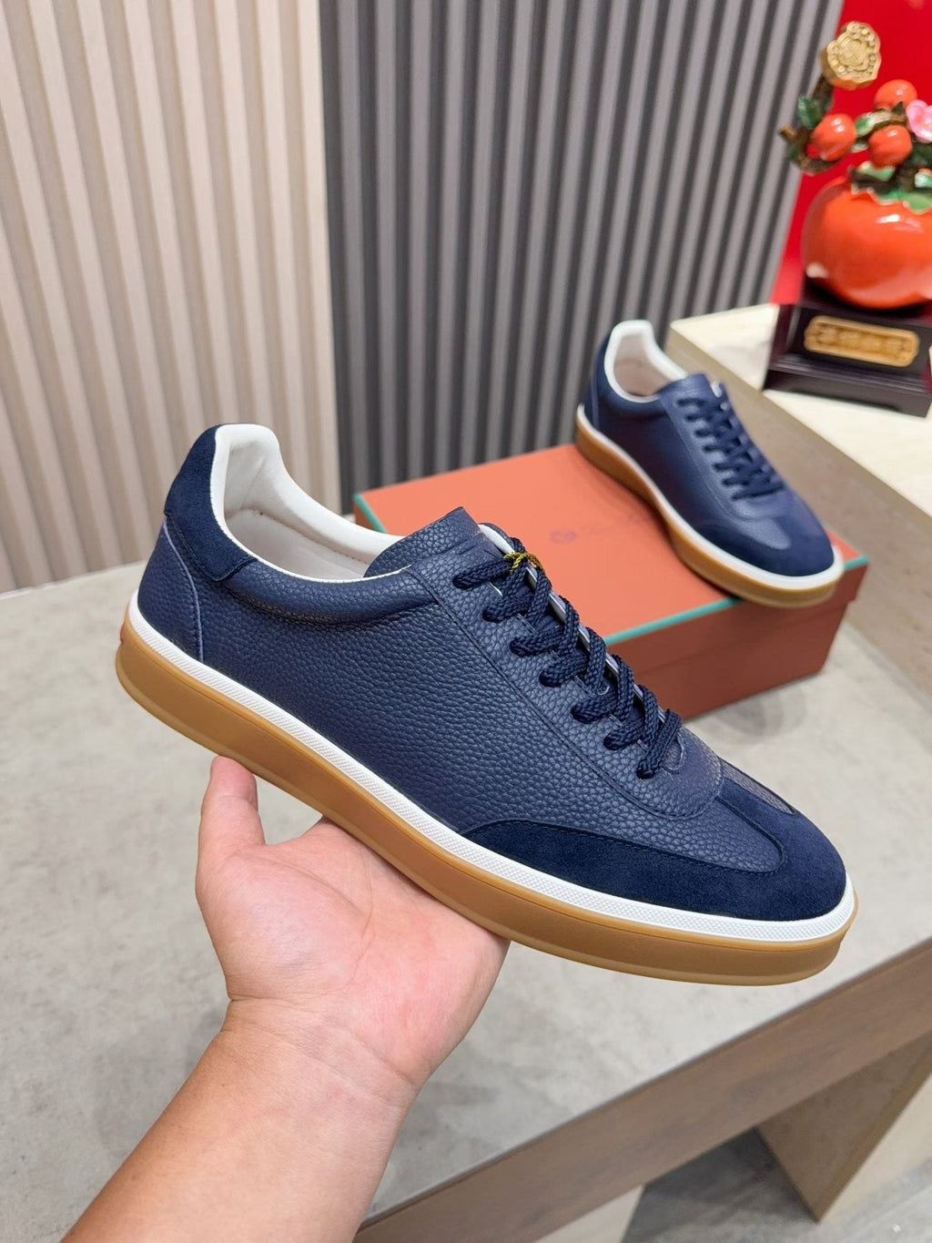 Paneled Low-Top Lace-Up Sneakers