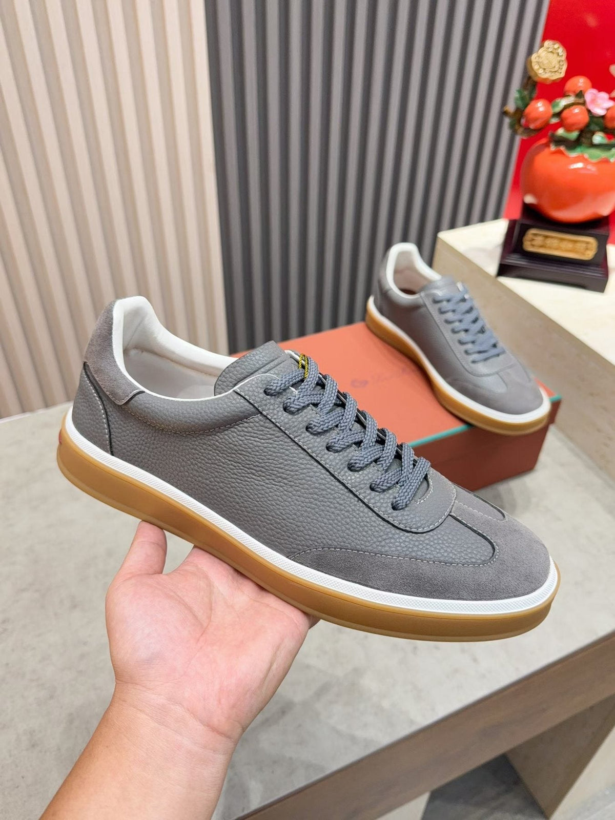 Paneled Low-Top Lace-Up Sneakers