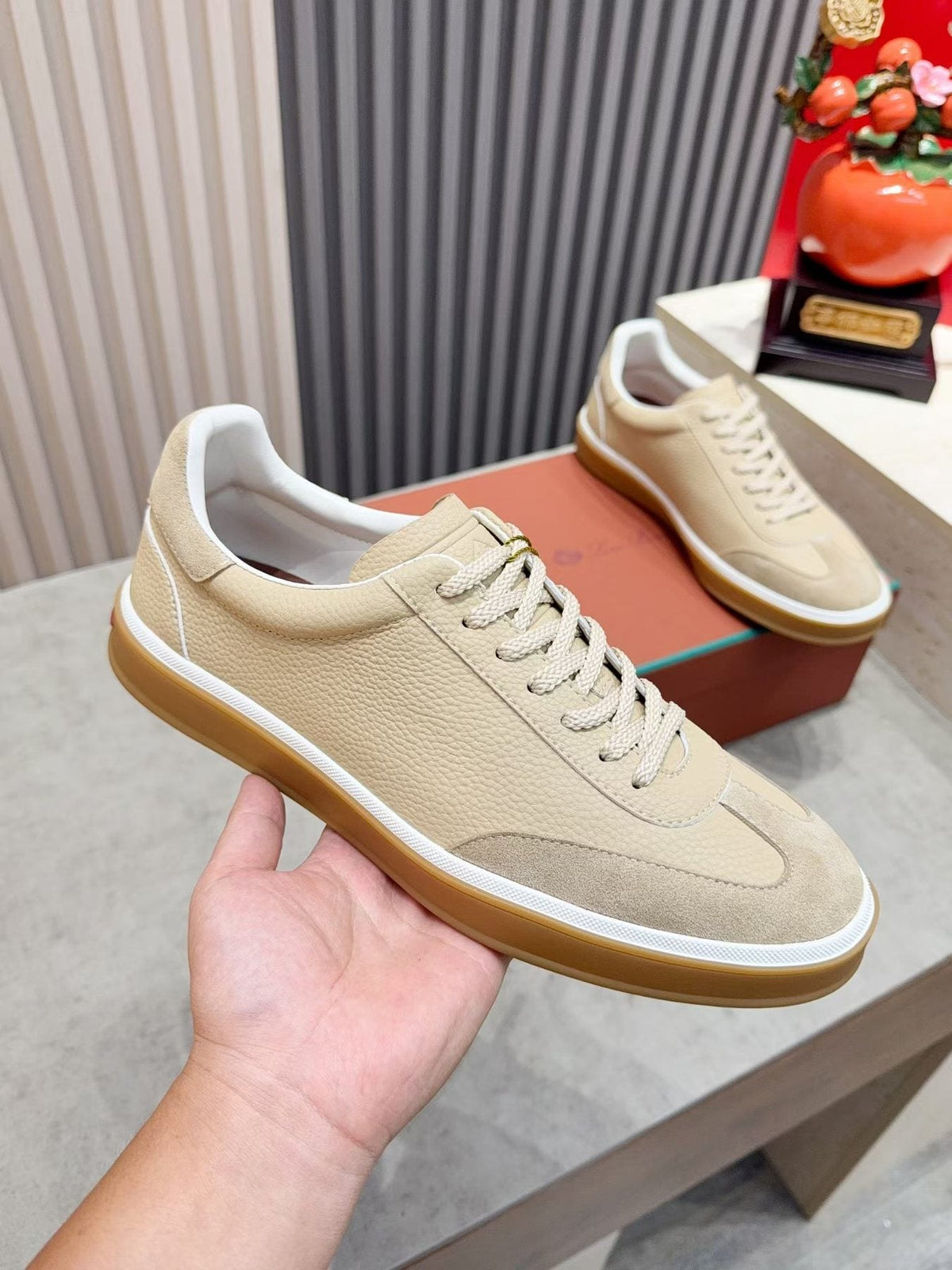 Paneled Low-Top Lace-Up Sneakers